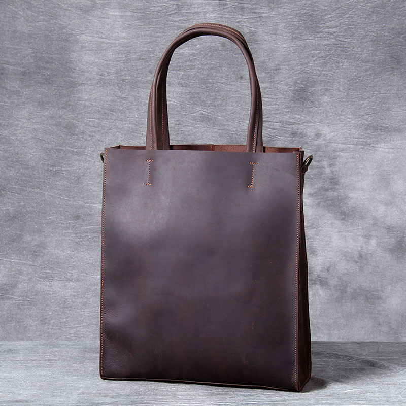 Structured Handbag Work - Винтажная мужская сумка-тоут из натуральной кожи,