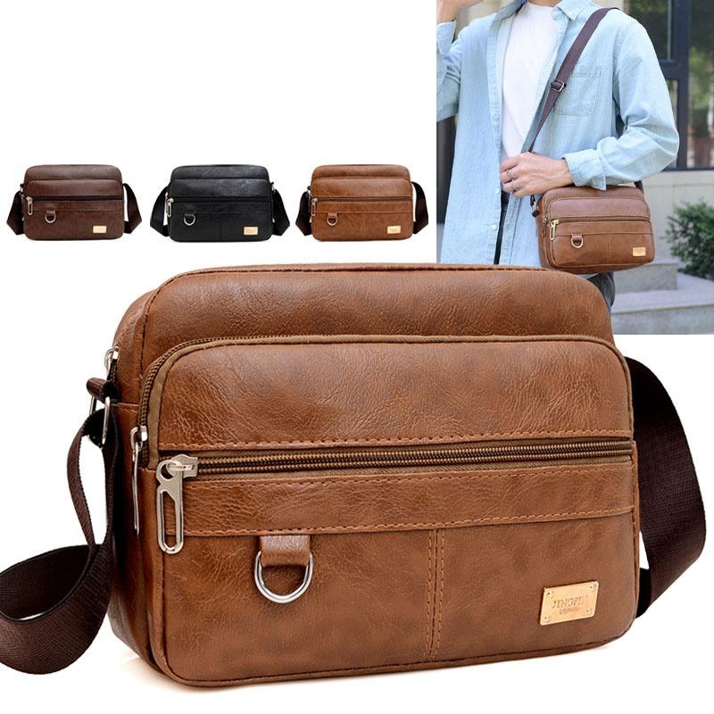 Structured Handbag Work - Кожаная мужская сумка-слинг, сумки через плечо,