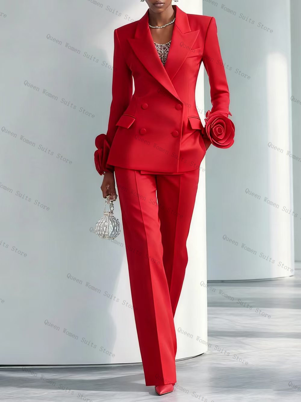 Women'S Formal Wear Tuxedo - Роскошный красный женский костюм, комплект из