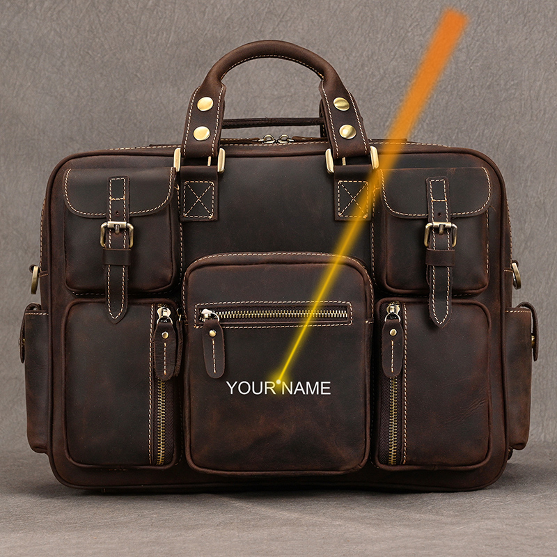 Structured Handbag Work - Luufan винтажный кожаный мужской портфель Crazy