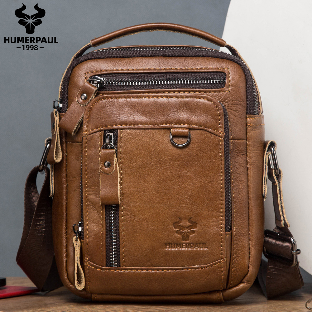 Structured Handbag Work - Сумка-мессенджер HUMERPAUL мужская из 100% натуральной